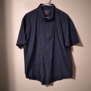 Men's L Dark Blue Button-Up Shirt
